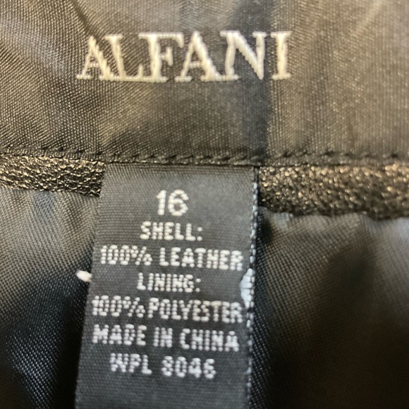 ALFANI Black 100% Leather Chevron Skirt – Size 16 NWT - Picture 4 of 9